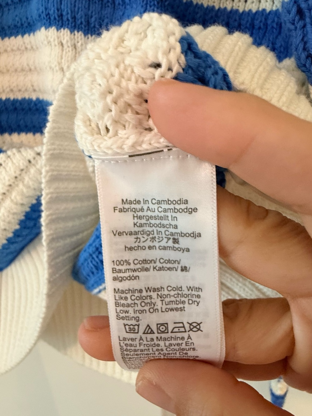 NWT J.Crew Textured Striped Crewneck Pullover Sweater Blue White🤩 - Picture 8 of 9